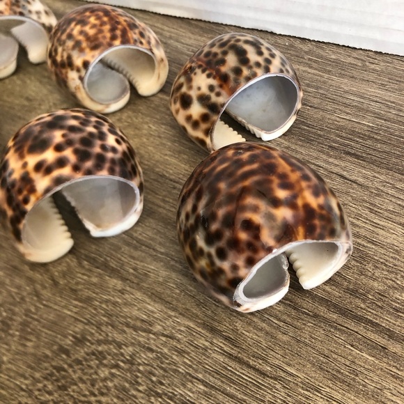Set of Seven Cowrie Shell Napkin Rings - Picture 2 of 9